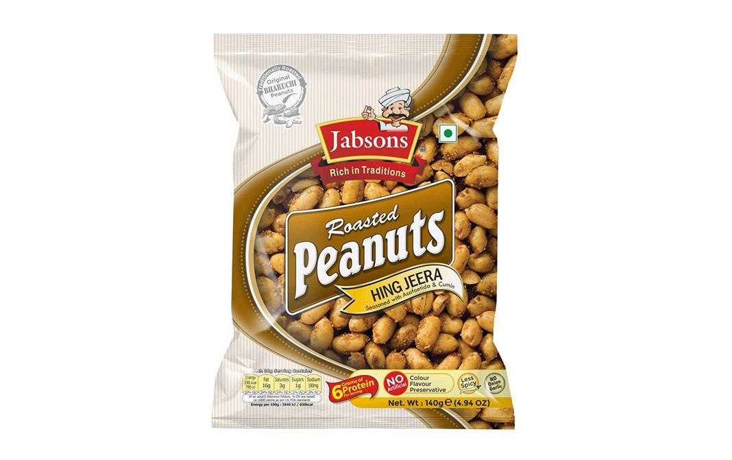 Jabsons Roasted Peanuts Hing Jeera    Pack  140 grams